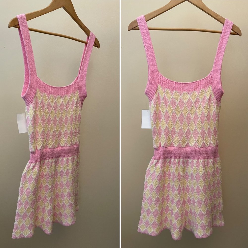 Free People Dream Diamonds Romper Pink / Yellow - Picture 4 of 16